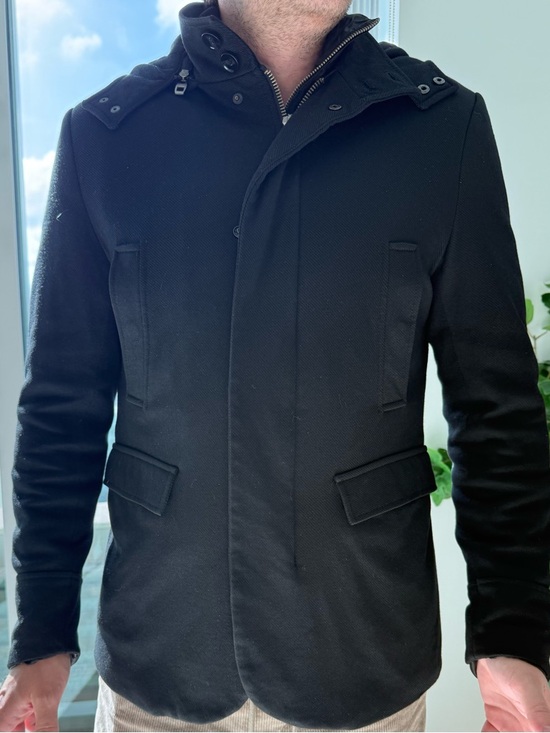 Zara Man Other - ZARA Man Black Hooded Jacket | Insulated Lined Coat | Size M